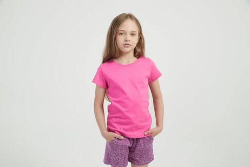 6 Pack Girls/Toddlers Cotton T-Shirts Crewneck Short Sleeve Summer Tops Kids Clothes Tees（2T-12Y） in Saudi Arabia
