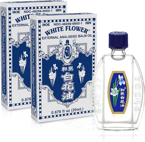 White Flower External Analgesic Balm Oil Pain Relief Oil 20ml/ 0.676fl Oz, Authentic US Import (2 Packs) in Saudi Arabia