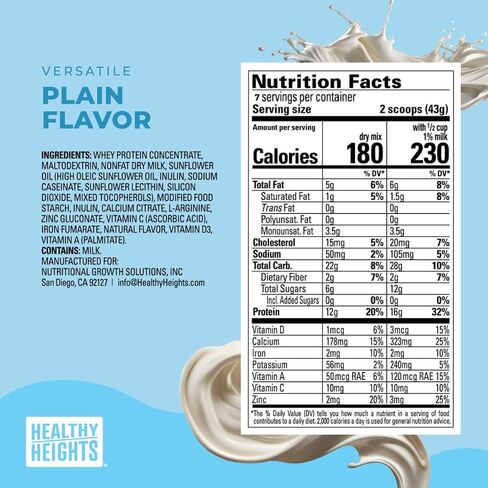 HEALTHY HEIGHTS Grow Daily Kids Protein Drink Mix (Vanilla) - High Protein Shake for Kids 3+ in Saudi Arabia