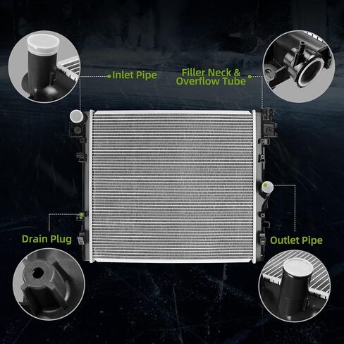 AUTOSAVER88 Radiator Compatible with 2018 2019-2022 Jeep Wrangler JL 2020 2021 2022 Gladiator 2.0L 3.0L 3.6L 6.4L L4 V6 V8 in Saudi Arabia