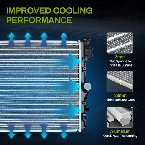 AUTOSAVER88 Radiator Compatible with 2018 2019-2022 Jeep Wrangler JL 2020 2021 2022 Gladiator 2.0L 3.0L 3.6L 6.4L L4 V6 V8 in Saudi Arabia