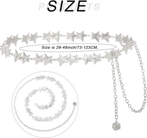 Navoky Star Weist Chain Silver Women Belly Belly Chain Chains Body Body Cains Weist Belt Belt Jewelry Excapty for Dress and Bants in Kuwait