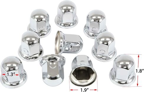 Mytee Products Chrome Metal Lug Nut Covers, 2"(H), fits 33mm, Push on (60 Pack) in Saudi Arabia
