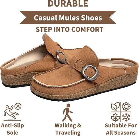 Casual Women's Mules & Clogs Slip-On Memory Foam Cloud Mules for Womens Mens with Non-Slip Sole Indoor/Outdoor Comfort Supportive Cork Sole Mules for Women 2025 in Kuwait