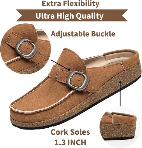 Casual Women's Mules & Clogs Slip-On Memory Foam Cloud Mules for Womens Mens with Non-Slip Sole Indoor/Outdoor Comfort Supportive Cork Sole Mules for Women 2025 in Kuwait