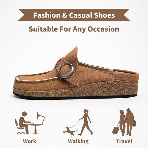 Casual Women's Mules & Clogs Slip-On Memory Foam Cloud Mules for Womens Mens with Non-Slip Sole Indoor/Outdoor Comfort Supportive Cork Sole Mules for Women 2025 in Kuwait