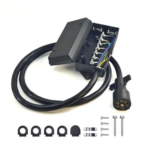7 Pin Trailer Wiring Harness Kit with 6FT Heavy Duty 7 Way Plug Inline Trailer Cord and Waterproof 7 Way Trailer Junction Box for RV, Truck, and Camper. in Saudi Arabia