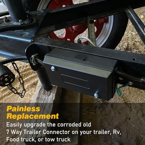 7 Pin Trailer Wiring Harness Kit with 6FT Heavy Duty 7 Way Plug Inline Trailer Cord and Waterproof 7 Way Trailer Junction Box for RV, Truck, and Camper. in Saudi Arabia