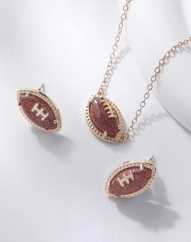 Football Stud Ball Earrings for Women Men - 18K Gold Plated Brass Sport Jewelry for Anniversary Fans Holiday in Kuwait