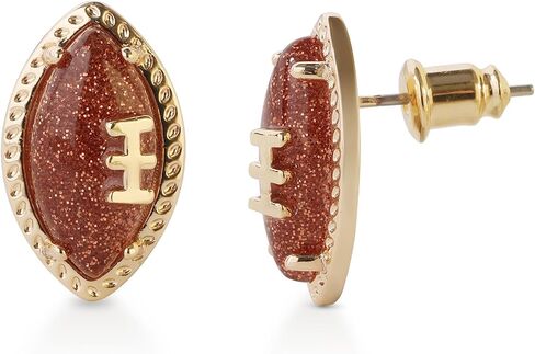 Football Stud Ball Earrings for Women Men - 18K Gold Plated Brass Sport Jewelry for Anniversary Fans Holiday in Kuwait