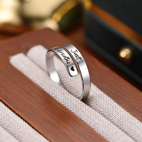 I Fcking Love You Ring For Women, Adjustable Stainless Steel Engraved Heart Spiral Wrap Twist Vintage Promise Rings To My Girlfriend/Wife Birthday Gifts Jewelry in Saudi Arabia