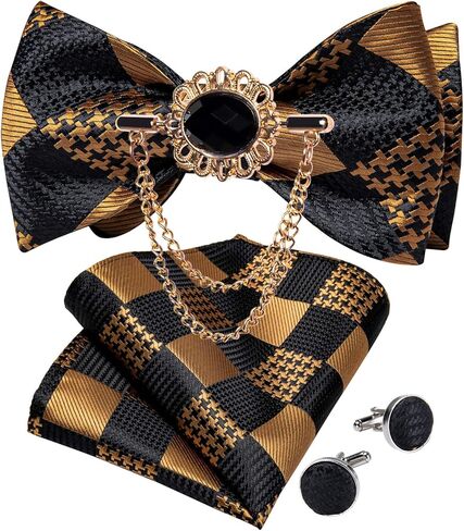 مجموعة Dibangu Paisley Floral Bow Tie مع طية طية صدر السكن in Saudi Arabia