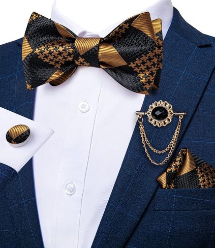 مجموعة Dibangu Paisley Floral Bow Tie مع طية طية صدر السكن in Saudi Arabia