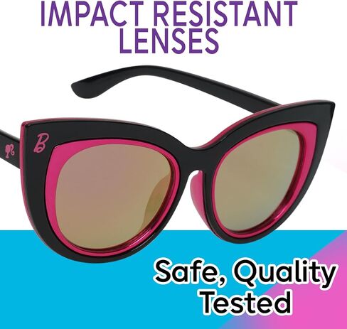 Barbie Pink Tinted Glitter Kids Girls Sunglasses - Stylish, Comfortable & Durable UV-Protection Barbie Pink Sunglasses with Soft Carrying Case - Officially Licensed Product in Saudi Arabia