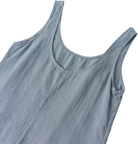 Amazhiyu Women's 100% Linen Summer Casual Sleeveless Midi Shift Tank Dresses in Saudi Arabia