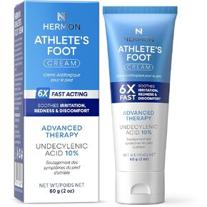 Hermon Athlete’s Foot Treatment Cream – Extra Strength Antifungal for Cracked Heels, Dry Skin & Itchy Feet – Soothes Burning, Scaling & Irritation for Men and Women