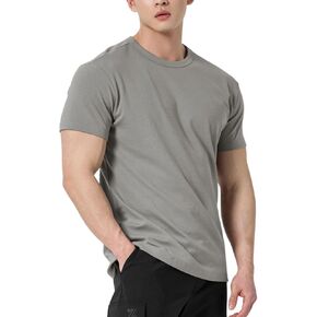 Men’s Solid T-Shirt – Slim Fit Crewneck, Muscle Fit Cotton Blend Tee, Casual Short Sleeve Undershirt for Everyday Use