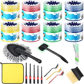 Honeydak 21 Pieces Car Interior Detailing Kit Duster Brush Cleaning Gel Set Soft Dash Vent Dusting Putty Detailing Brushes Cleaner Accessories Essentials Supplies Tools for Auto Truck SUV RV