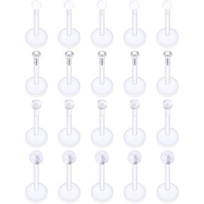 16G أقراط صافية للرياضة البلاستيكية Monroe Lip Rings ترصيع إلى الأمام Helix Conch Tragus Cartilage Earrings Studs Medusa Labret Percing Jewelry Retainer للجراحة نساء 6 مم 10 مم 10 ملم in Kuwait