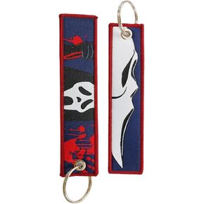 1 Pack Cool Embroidered Anime Jet Tag, JDM Anime Motorcycle Keychain for Keys, Motorcycles, Car Accessories
