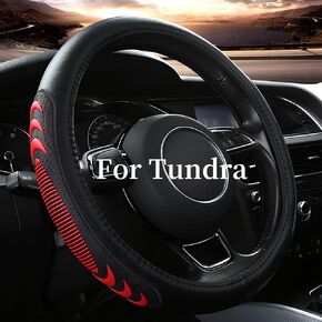 غطاء عجلة القيادة الجلدية لتويوتا تاكوما 4Runner Tundra ، و 15.5-16 بوصة غطاء عجلة القيادة مع جسيم تدليك مضاد للانزلاق (أسود)