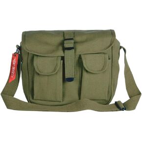 Olive Drab Green Canvas Ammo Military Shoulder Bag Tactical Ammo Pack Mini Shoulder Bag with Strap