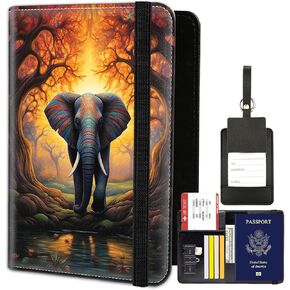 Passport Holder for Women Men,Leather Travel Passport Wallet and Luggage Tag Set, Waterproof Passport Case Book with Credit Card Slots, Passport Cover RFID Blocking，African Women Quotes
