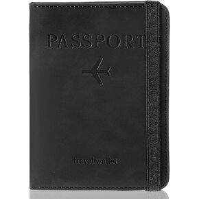 Leather Passport Holder Passport Cover Blocking Card Slots Waterproof Wallet Cover Case Cute with Credit Card Slot and Boarding Passport Book Travel Protector Essentials for Women Men