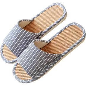 Odor-resistant Japanese Bamboo House Slippers for Sweaty Feet for Summer Cooling Slippers with Non-slip Soft Sole for Tatami and Indoor Easy to Clean