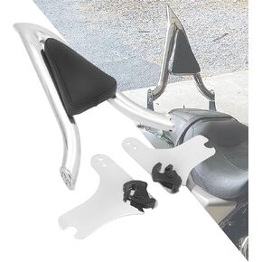 Hdbubalus دراجة نارية قابلة للفصل للركاب الخلفي مسند Sissy Bar الخلفي وسادة مسند الظهر من أجل Harley Touring Road Road Glide Glide Glide 1997-2008 Chrome