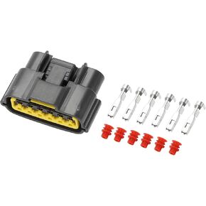 6 Pin Auto Wiring Harness Connector Plug - Car Female Wire Terminal Connector - for Nissan Plastic Gray - 1 Set
