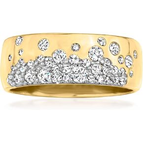 Ross-Simons 0.50 ct. t.w. Scattered-Diamond Ring in 18kt Gold Over Sterling
