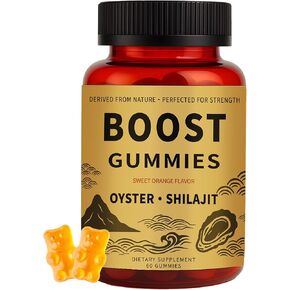 Boost Gummies for Men - Oyster Extract, Shilajit, Provide a Natural Sustained Energy Boost, Non GMO, Gluten Free, 60 Gummies