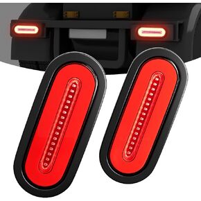 6 "مصابيح مقطورة LED بيضاوية 2 أجهزة كمبيوتر ، أضواء ذيل هالو/أضواء الفرامل/الدوران/الإيقاف ، وأضواء الشاحنات المقاومة للماء IP65 مع 38 LEDS وحلقات مطاطية للشاحنات ، و RVs والمقطورات