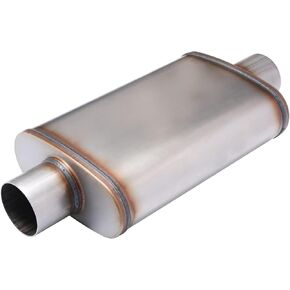 Universal Stainless Muffler Straight-Through Performance Muffler Exhaust, center in | center out (2.5")