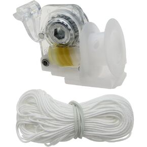 1 PCS Tilt Mechanism for Hexagonal Rod Horizontal Blinds Pre-Corded Low Profile Cord Tilt Control 1/4 "Hexagonal Hole with 2m/6.56 feet White Rope
