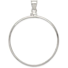 Sterling Silver 19.1 x 1.5mm Plain Coin Bezel Pendant
