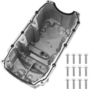 No.12604911 Engine Oil Pan Oil Pan Sump Transmission Oil Pan for Buick Terraza 2006-2007 Aluminum Silver Tone