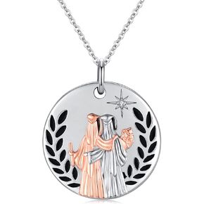 Friendship/Graduation/Dove Necklace for Women 925 Sterling Silver Compass Necklace Best Friend Necklace for 2 Inspirational Graduation Birthday Jewelry Gifts for Her Daughter Friend Sister