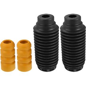 Motoforti Front Suspension Bump Stop Shock Absorber Strut Boot Kit, for PEUGEOT 307 308 2000-2012, Rubber, No.9636263880/9643387080, Black Yellow, 2 Set