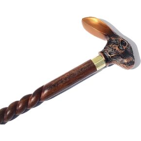Antique Wooden Walking Canes with Unique Brass Rabbit Head Handle, Decorative Mobility Aid for Style and Support, Cane for Men & Women, Stylish Cool Cane