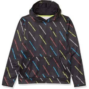 Under Armour Armour Fleece Printed Hoodie, Black (002)/Black, Youth Medium