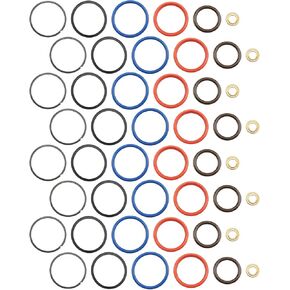 8 Set CM-5010 7.3L Diesel Fuel Injector O-Ring Seal Kit Fit for Ford F-Series Trucks F250 F350 F450 F550, E-Series Vans E-350 E450 Replace XC3Z-9229-AB
