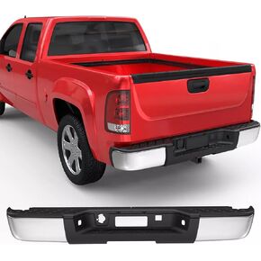 مجموعة المصد الخلفي الأكثر شهرة في الكروم المتوافقة مع 2007-2013 Chevy Silverado GMC Sierra 1500 Pickup GM1103147 No Park Assist Sensor ثقوب الصلب