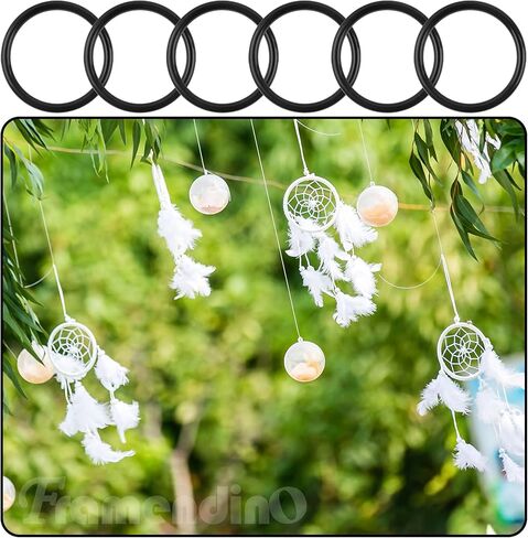 Framendino, 30 Pack 2 Inches Plastic Dream Catcher Rings Hoops for DIY Floral Craft Black in Saudi Arabia