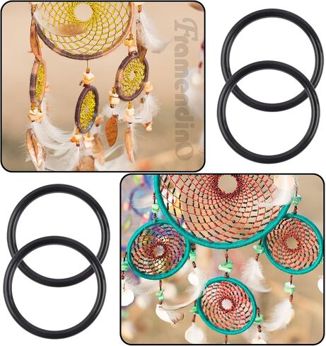 Framendino, 30 Pack 2 Inches Plastic Dream Catcher Rings Hoops for DIY Floral Craft Black in Saudi Arabia