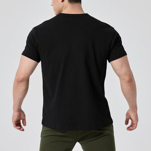 Men’s Solid T-Shirt – Slim Fit Crewneck, Muscle Fit Cotton Blend Tee, Casual Short Sleeve Undershirt for Everyday Use in Saudi Arabia