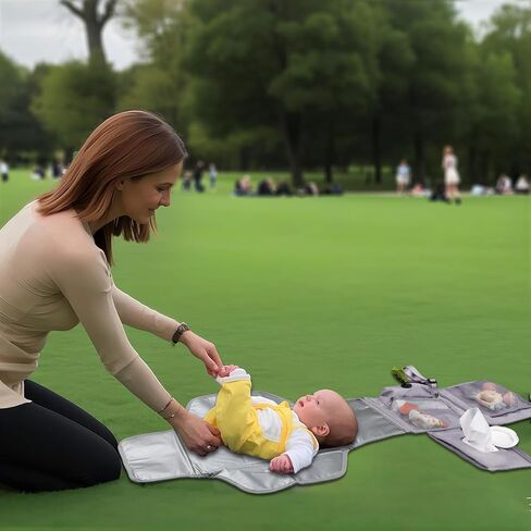 Portable Baby Diaper Changing Pad Smart Organized Diaper Change Travel Bag with Wipe Dispenser and Waste Bag Dispenser. Infant Gift in Saudi Arabia