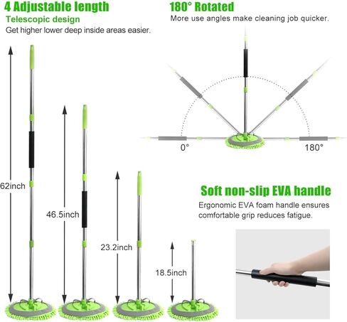 62 "مجموعات تنظيف فرشاة غسل السيارات مع مقبض طويل قابلة للطي غسيل السيارة فرشاة الزجاج الأمامي ممسحة مقطوعة غسل السيارة مجموعة لجميع السيارات in Kuwait