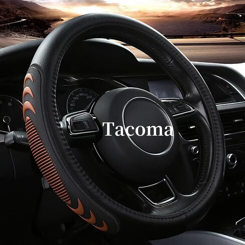 Leather Steering Wheel Cover for Toyota Tacoma 4Runner Tundra, 15.5-16 inches Car Steering Wheel Cover with Anti-Slip Massage Particle (Black) in Kuwait